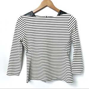 Halogen Black & White Striped Top